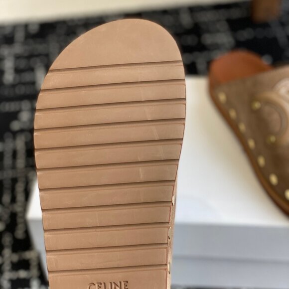 Celine Tan Suede Slippers - Picture 7 of 7